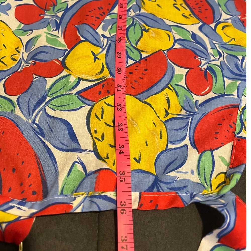 VTG Retro Fruit Print Apron 100% Cotton Kitchen Cooking Baking BBQ‎ Ritz 70s
